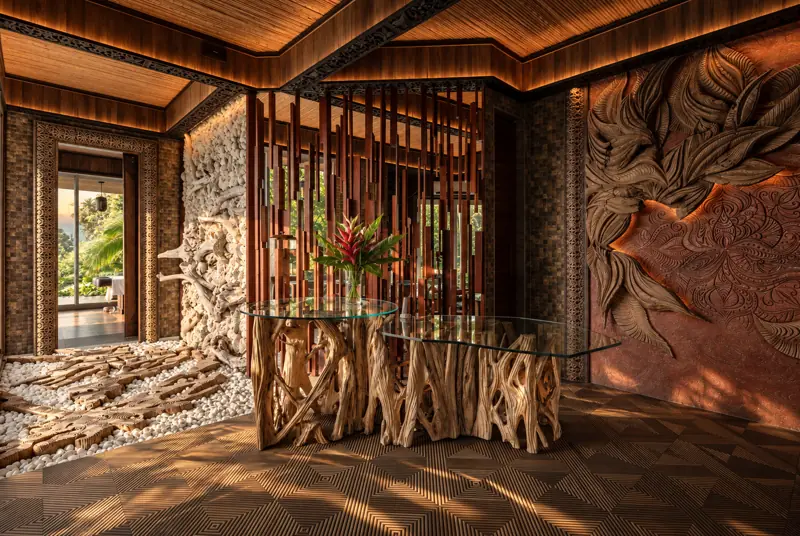 Driftwood table, Shanti Spa hall